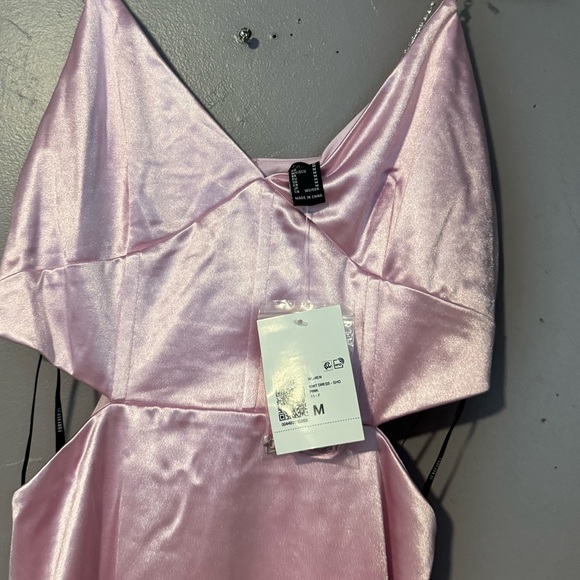 Pink | Shiny | rhinestone Straps | forever 21 | cocktail dress | size M | NWT - Picture 5 of 12